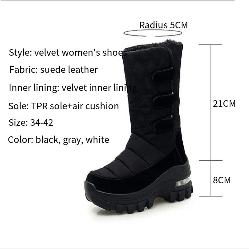 Women’s Winter Mid-calf Boots Snow Boots Casual Boots for Girl Booties Knee-high Boots Ankle Boots with Fur Plus Size