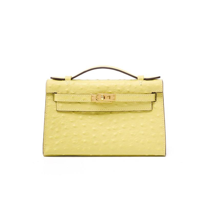 Tasche mit Straußenmuster Handtasche Schultertasche Oberste Schicht Rindsleder Modisch Vielseitig High-End-Design Nische Crossbody