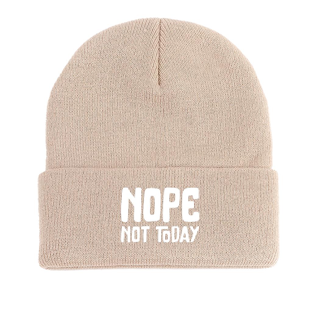 “NOPE Not Today” Print Winter Hats Unisex Warm Hat Beanie Skullcap Autumn Slouchy Knitted Cap Beanie Ideal Choice For Cycling