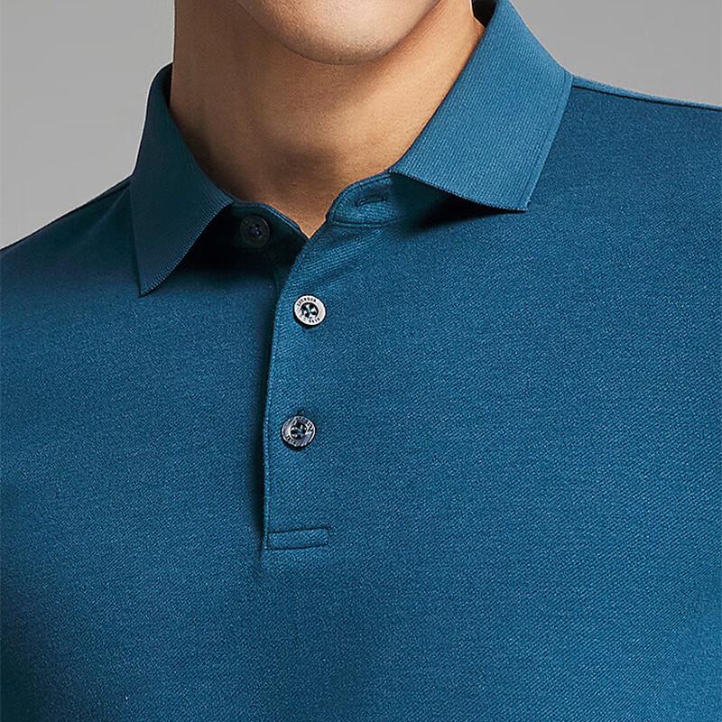 YOUNGOR Men's Twill Long-Sleeve Polo Shirt