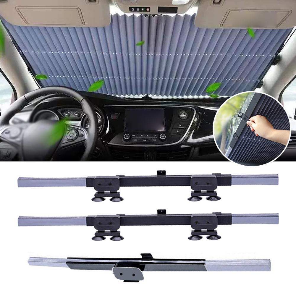46-70cm Car Front/Rear Window Sun Shade Windshield Curtains UV Protection Automatic Retractable Light Blocking Board for Car SUV
