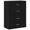 VidaXL Cabinets with 2 Drawers 2 Pcs Black Oak Engineered Wood, Storage Cabinet, Buffet, Sideboard Cabinet, Cabinet 858824