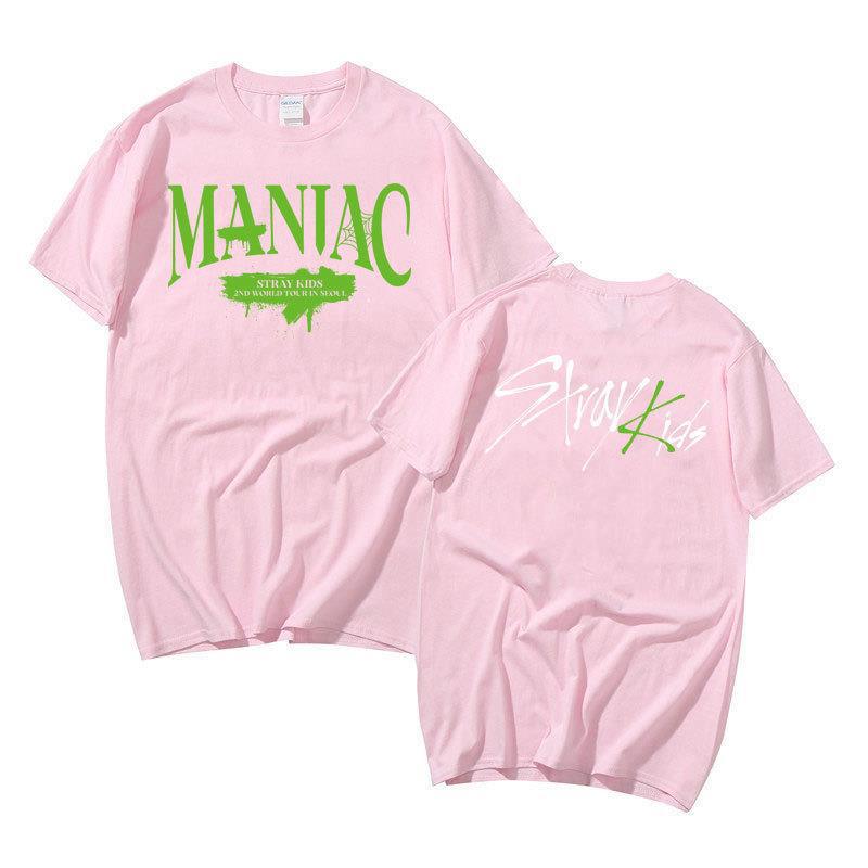 Singer Group Straykids Around Harajuku Print Fashion Men'S And Women'S T-Shirts Tops Short Sleeves