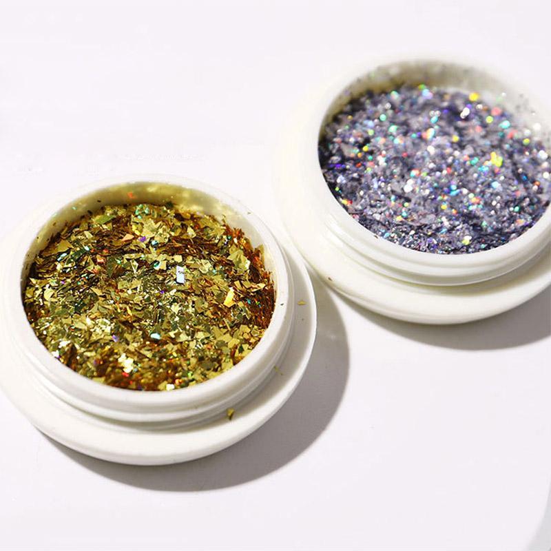 6 Pcs/Set Glitter Flakes Irregular Aluminum Foil Sequins For Nails Chrome Powder Winter Manicure Nail Art Decorations