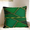 Pillow Case Green And Gold Line Pattern Comfy Pillow Cover For Couch Sofa Bedroom Vintage Pillowcases