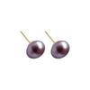 Aurora Purple High-gloss Pearl Stud Earrings - Elegant and Versatile Design, Luxurious and Sophisticated Earrings for Women