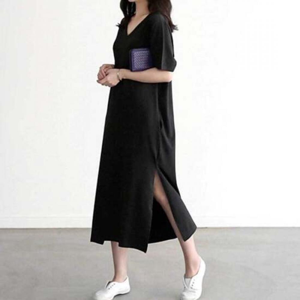 Shop Women V Neck Side Slit Midi Dress Won Wdr W8af0f8
