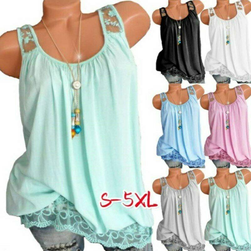 Premium Quality Sexy Women's Summer Sleeveless Lace T-shirt Vest For Effortless Style