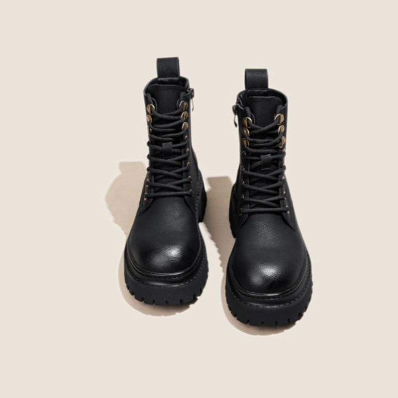 

осень-зима 2025 новые ботинки мартин женские в британском стиле платформа короткие ботинки маленькие тонкие ретро универсальные для работы одинарные ботинки 40