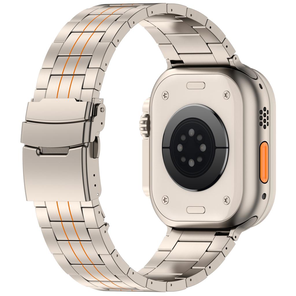 For Compatible Titanium S11 Ultra3 Pure Titanium Alloy Watch Strap with Fake Five Beads Folding Buckle