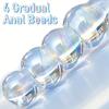 Glass Anal Beads Colorful Butt Plug Rose Round Base And 4 Gradient Beads Butt Plug Anal Expander Masturbation Sex Toy For Women