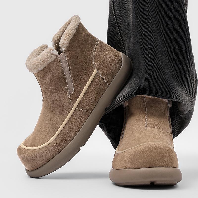 Men s casual snow boots, new winter yellow wool-lined warm thick-soled heightened non-slip K 40 серый