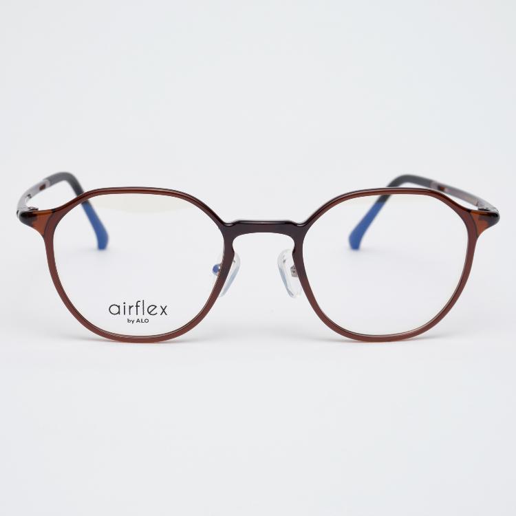 Alloaiweeo [Air Flex] Al6402 1616G Airflex Ultra-Lightweight_Brown Hexagon Frame_Blue Light Lens Selection