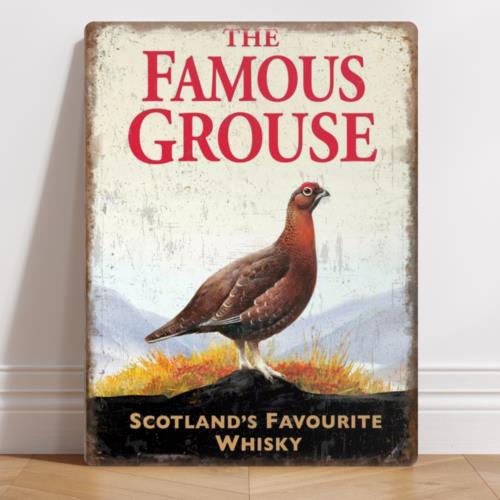Personalised Metal Sign Bar Pub Kitchen Man Cave Famous Grouse Whisky Gift 20x30cm（7.8x11.8inch）