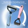 Pet Grooming Comb - 2 Sizes (11/17 Teeth) Detangling Brush for Cats & Dogs, Gentle Anti-Scratch with Hanging Hole (Blue/Pink)