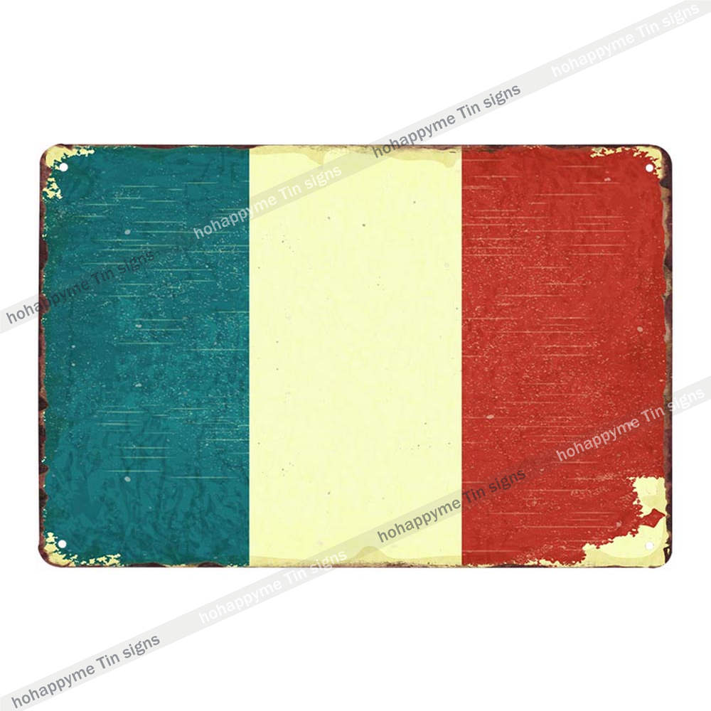 American Canada National Flag Wall Decoration Tin Sign Vintage Country Flag Metal Plaque Childrens Room Decor xcm