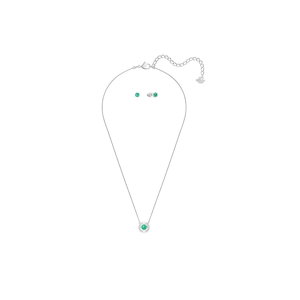 Swarovski Funkelndes Tanz-Herzschlag-Grün Ohrringe-Halsketten-Set Damenschmuck 5516965