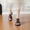 Spot!~~ Retro thick high-heeled open-toed sandals women's summer 2025 new small outer wear with skirt cool slippers