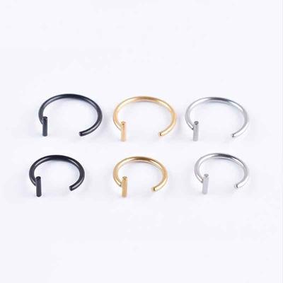 Good Body  Jewelry Lips Rings Nose Ring Clip On Mouth Ring Medical Titanium Steel Body Clip Hoop Fake Piercing 1PC