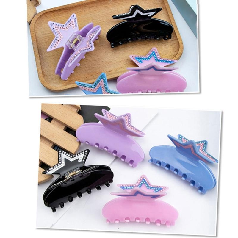 Elegant Rhinestones Star Hair Claw Clip NonSlip Hair Grip For Women and Girl Everyday Styling And Special Occasion