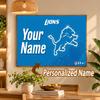 Custom Name Detroit Lions 5D Diamond Painting Personalized Full Drill Diamond Art Kit Gift