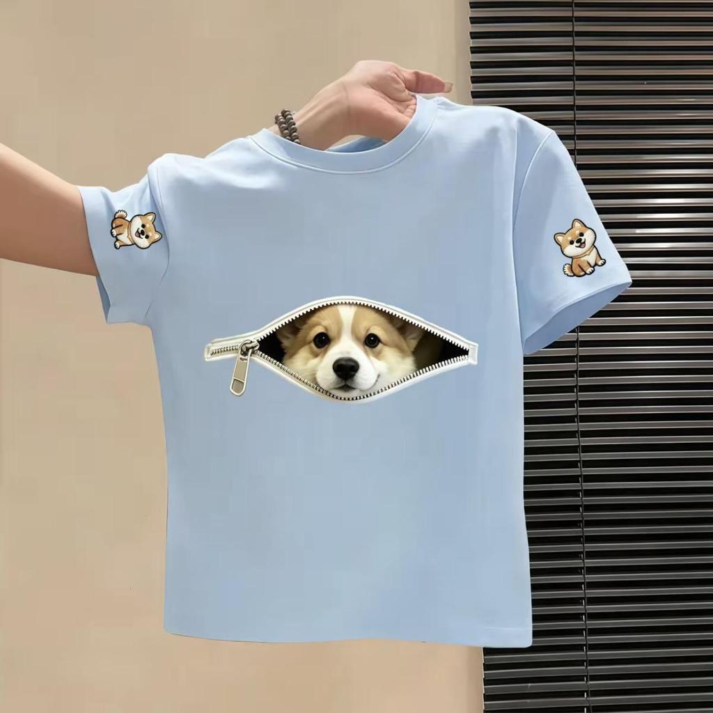 Chic Cartoon Print Cotton Summer T-Shirt for Toddlers & Boys