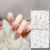 5D Relief Line Nail Stickers Bronzing  Diamond Line Adhesive Nail Art Stickers Decals Manicure