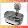 Feb.Suction Cup Wall Mounted Soap Holder Removable Bathroom Dish With Drain Water Movable Soap Box Bathroom Accessories C
