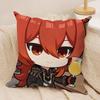 Diluc Cute Cute Genshin Impact Cushion Cover Silky Short Plush Invisible Zipper Dustproof Sofa Pillow Case For Home Decor