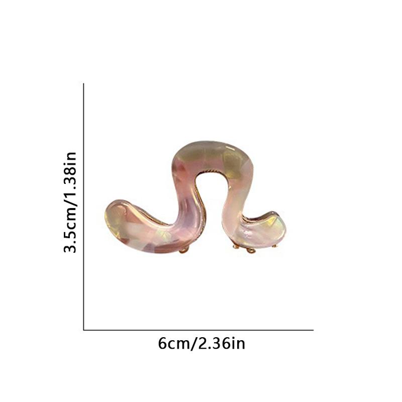 1pc Fashion Retro Wave Shaped Hair Claw Clips Accents Multiple Chic Colors Perfect for Trendy Styling Y2K Inspired Hair