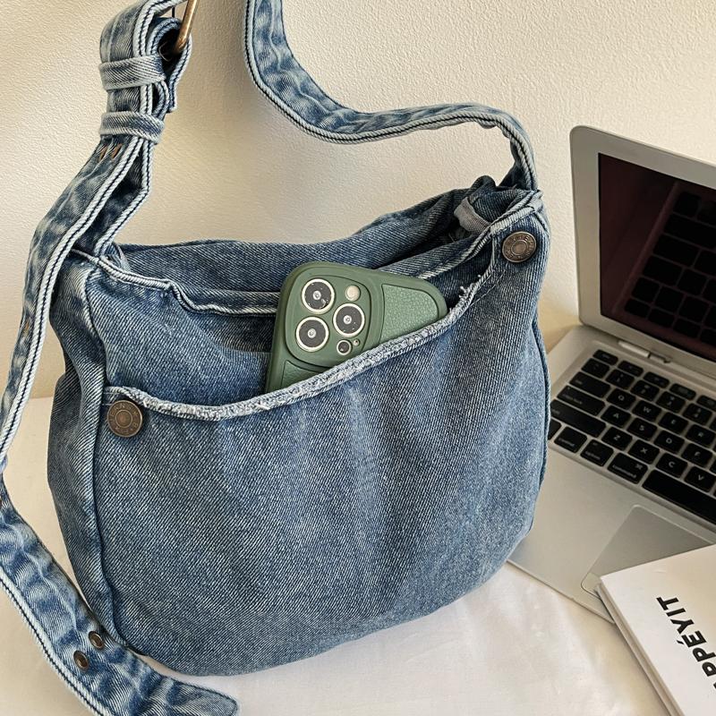 Denim Bag Women's Crossbody Bag Commuter Large Capacity Shoulder Bag