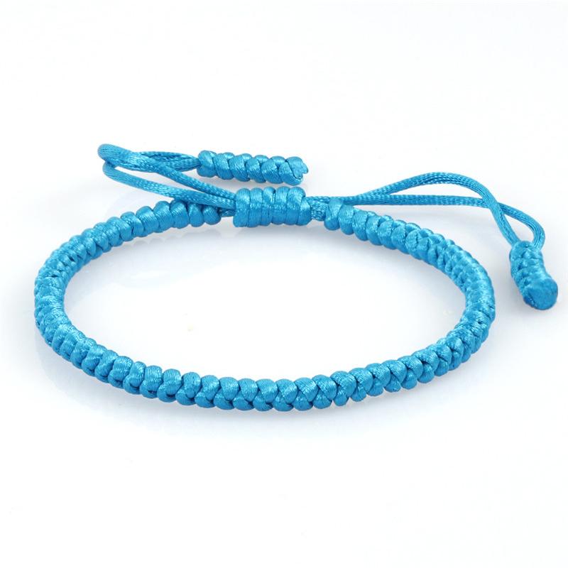Blue Rope Knots Bracelet Women Lucky Handmade Braided Tibetan Buddhist Adjustable Bracelets Bangles For Men Fashion Jewelry Gift