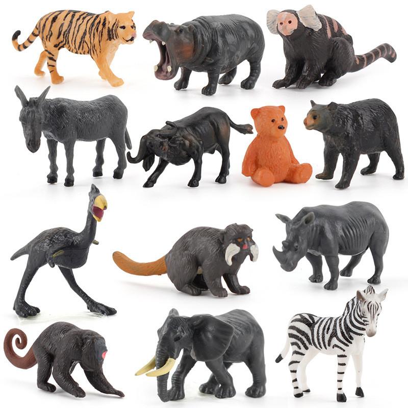 Simulation Tiger Lion Giraffe Elephant Hippopotamus Wild Animal Model Ornament For Home Decor And Nature Enthusiasts
