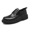 Japanese retro small leather shoes business casual work shoes trendy British black round head Martin shoes suit men's shoes increase height