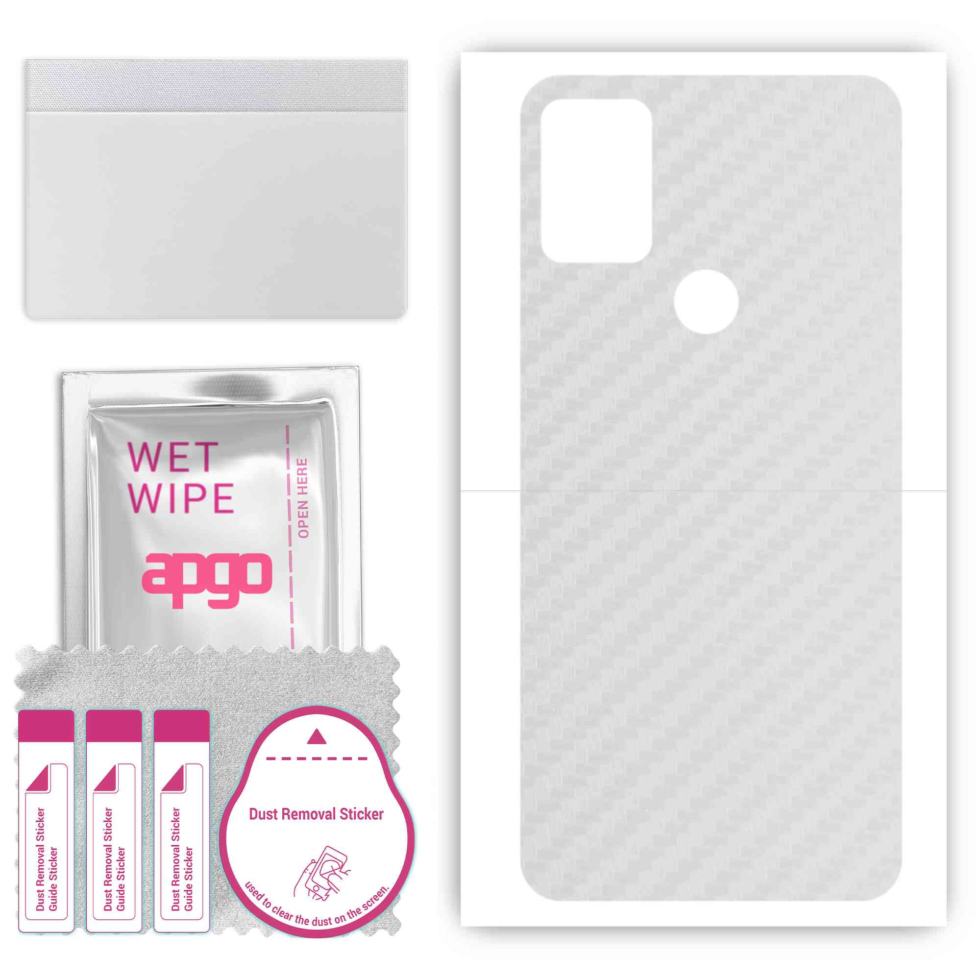 

apgo Захисна наклейка для задньої панелі, сумісна з Umidigi A9 Pro 2021, Wrap Film, Foil, Vinyl - Pattern Transparent Carbon