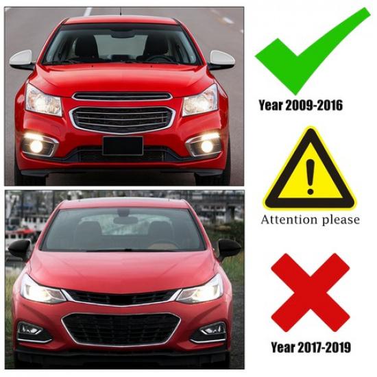 Left + Right Side Mirror Cover Cap White For Chevrolet Cruze 2009-2016 US Model