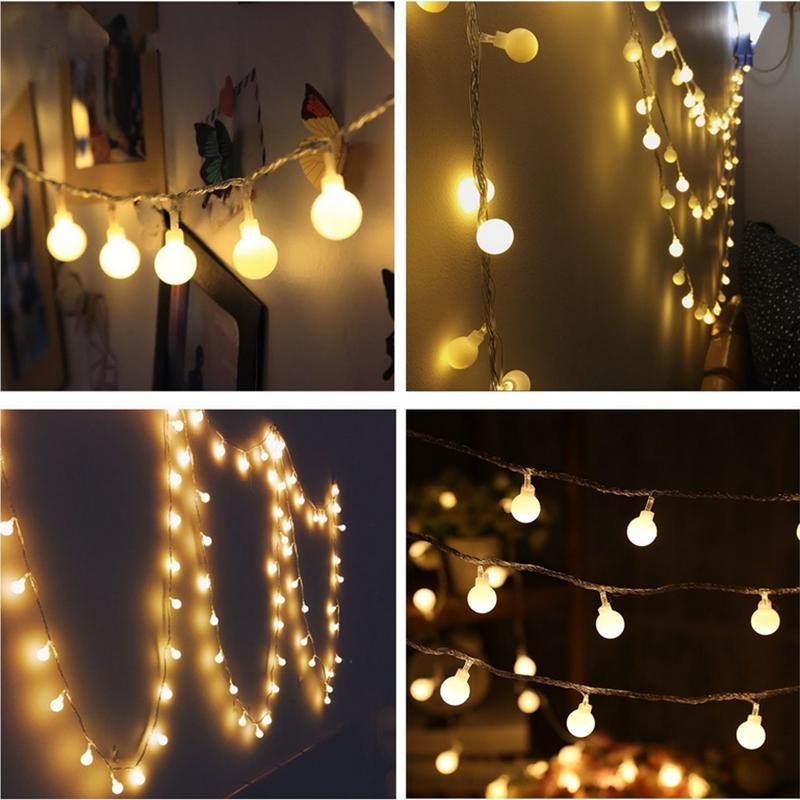 1.5M 3M 6M Garland Fairy LED Ball String Lights Waterproof For Christmas Tree Wedding Home Indoor Decoration Battery Powered