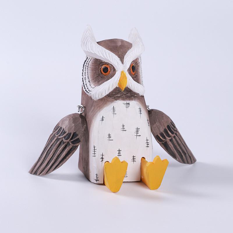 

Owl Carving Handcrafted Wooden Decor Gift For Home Office And Collectors Enthusiasts серый