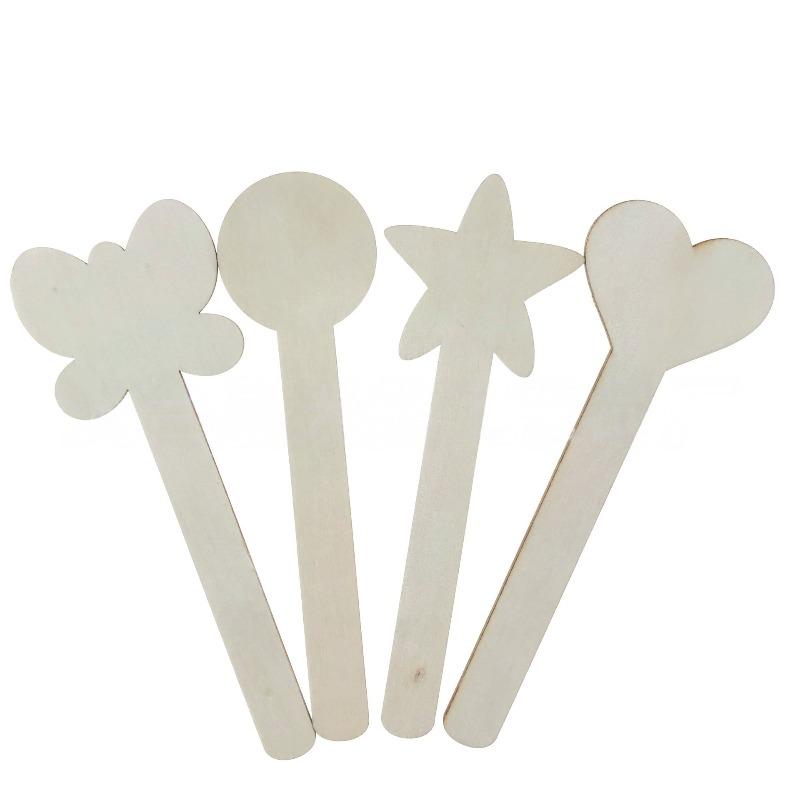 10 Stück Holzstern-Stab Magische Stern-Stäbe DIY Mal-Stäbe Unfertiger Holzstern-Stab Prinzessinnen-Fee-Stab für Party-Mitgebsel Kunst
