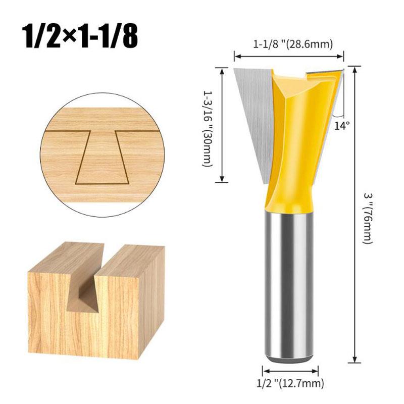 1Pc 6.35mm 12.7mm Shank Dovetail Joint Router Bits Set Dovetail Joint Router Bits Set 14 Degree Milling Cutter For Wood