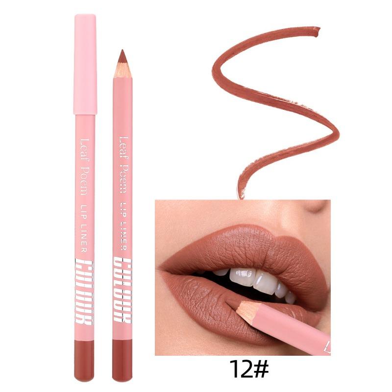 12Color Matte Lipliner Pencil Waterproof Plumping Stain Lipstick Natural Nude Pink Lip Liner Pro Outline The Lips Contour Makeup