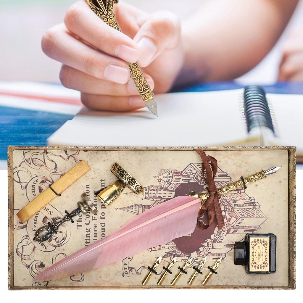 Quill Pen Set  Writing Drawing Dip Pen Students Teacher Antique Calligraphy Vintage Gift