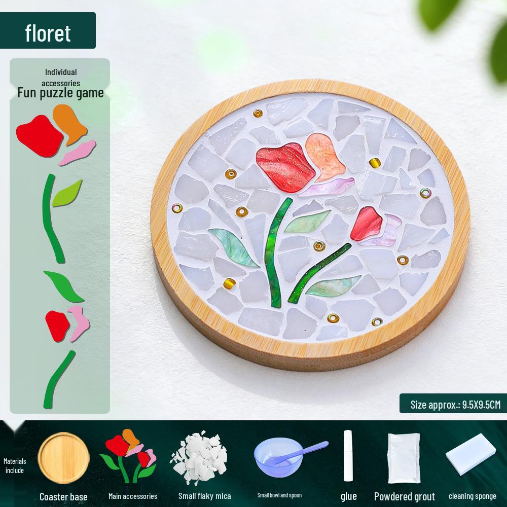Mosaic Coaster DIY Kit: Creative Handmade Collage Art Set