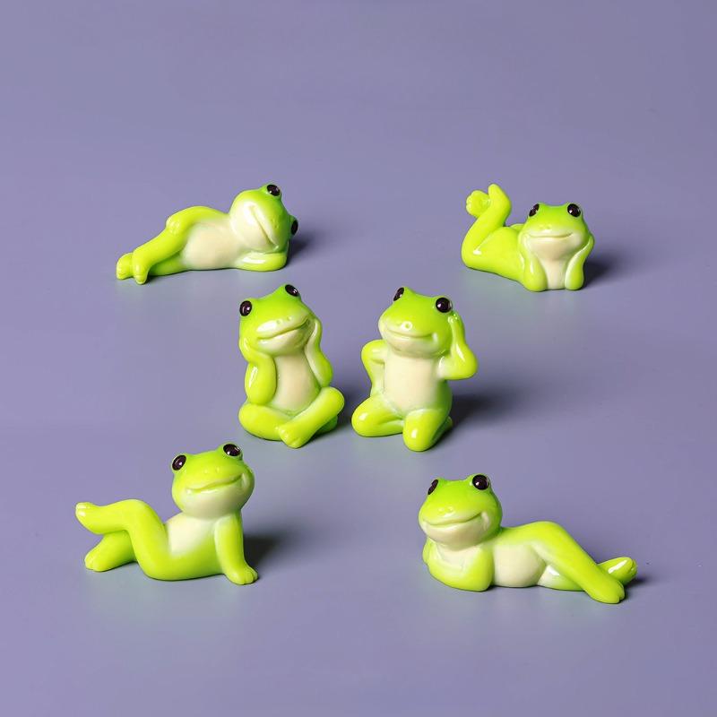 Creative DIY Cartoon, Funny Frog Doll, Micro Landscape Accessory Parts, Resin Crafts, Car Desktop Ornaments