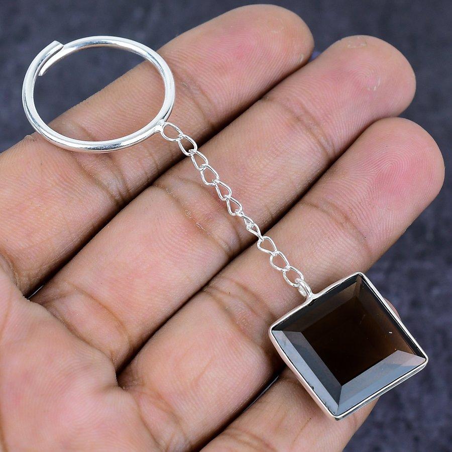 Chaveiro de Joia em Prata de Lei 925 com Granada Natural de Moçambique 3,15" ETC-13824