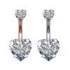 Set of 6 Sexy Heart Shaped Belly Button Rings 316L Stainless Steel Navel Piercing Jewelry for Women for Weddings or Gifts