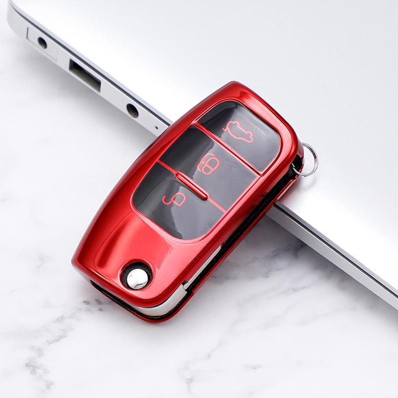 Soft TPU Car Key Case Cover Keychain for Ford Fiesta Focus 2 Falcon Ecosport Escape Kuga EcoSport Galaxy B-Max C-Max Protector