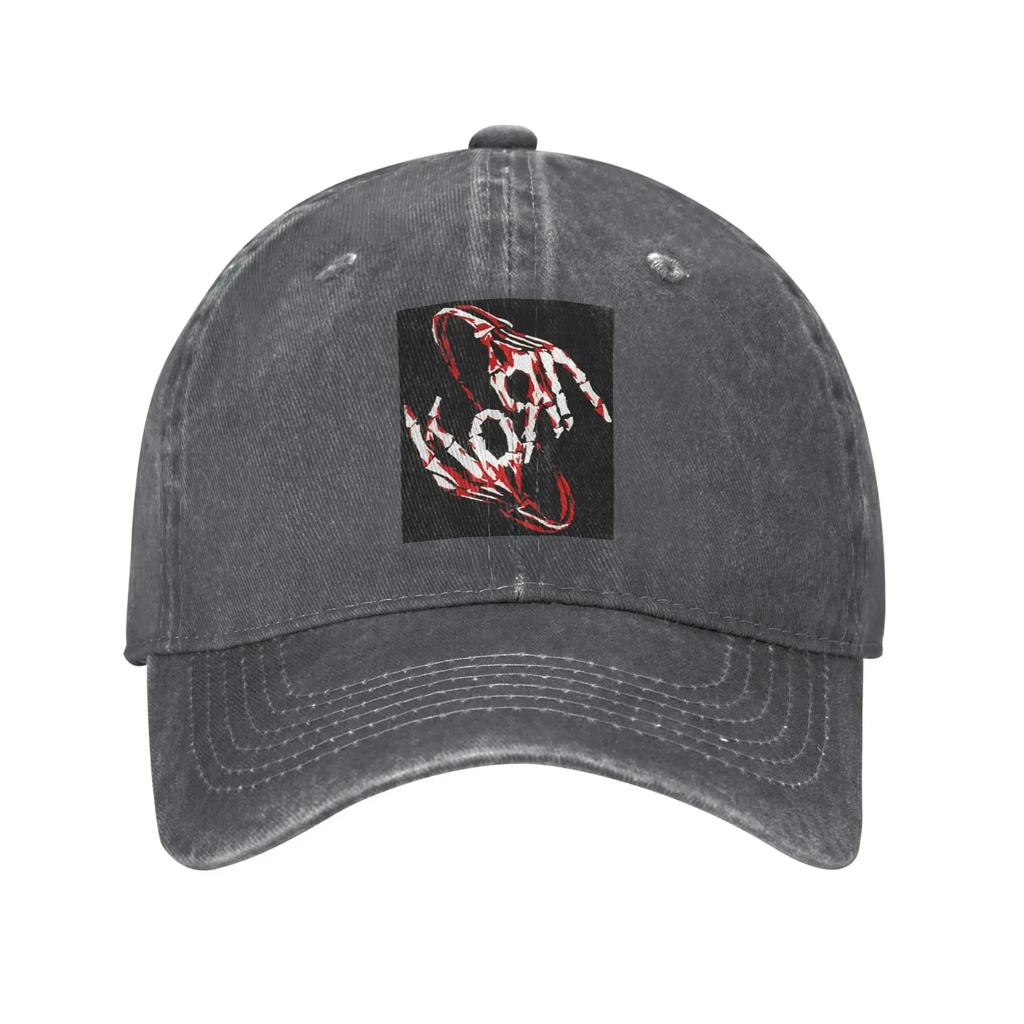 Korn Rock Band Logo Washed Denim Cap Casual Baseball Caps Adjustable Hat Summer Unisex Baseball Hats