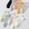 High Quality 5Pairs Women's Socks Combed Cotton Spring Summer New Solid Color Fashion Comfort Female Socks Woman Size EU34-39