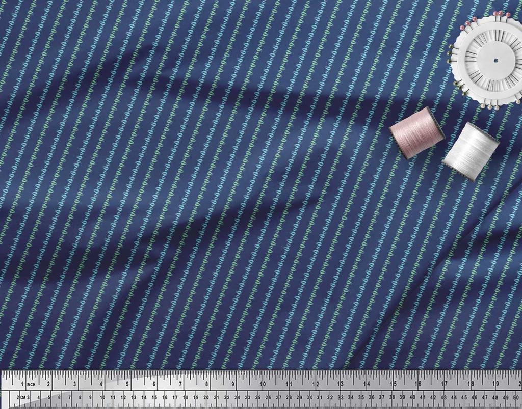 Soimoi Japan Crepe Satin Fabric Triangle Shirting Printed Craft Fabric by the Metre 42 Inch